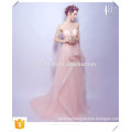 Correa de espagueti rosada del vestido de noche de las mujeres del hombro / vestido de noche nupcial Vestido de dama de honor rosado